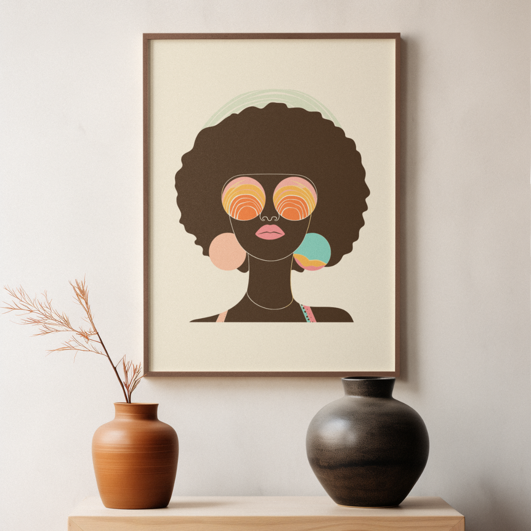 Poster vertical portrait Afro Chic - Collection Mama Africa - Numydya Posters Décoration, Home, Retro rhapsody