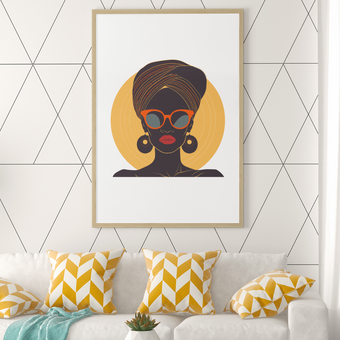 Poster portrait femme africaine chic - Collection Retro Rhapsody - Numydya Posters Décoration, Home, Retro rhapsody