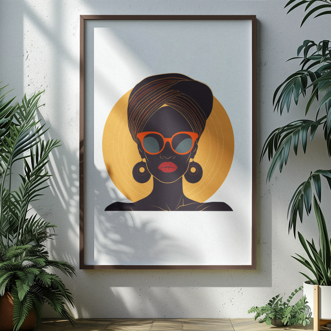 Poster portrait femme africaine chic - Collection Retro Rhapsody - Numydya Posters Décoration, Home, Retro rhapsody