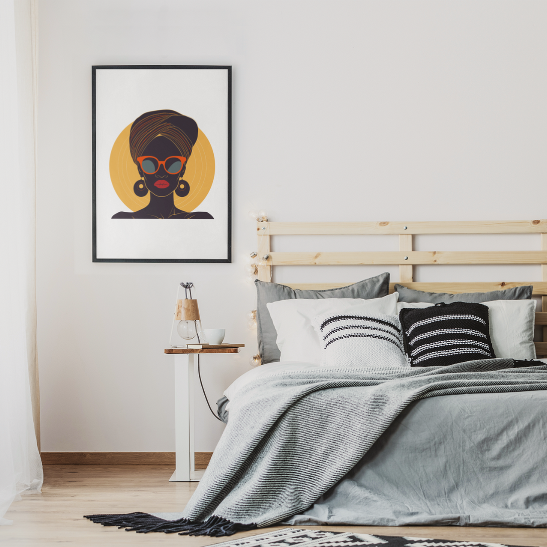 Poster portrait femme africaine chic - Collection Retro Rhapsody - Numydya Posters Décoration, Home, Retro rhapsody