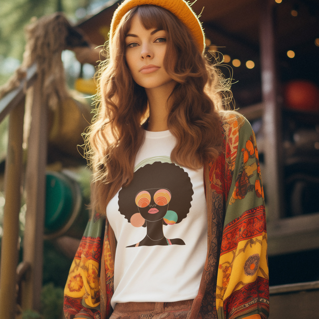 T-shirt femme léger en coton bio - Collection Retro Rhapsody - Numydya T-shirt Femme Premium Femme, Retro rhapsody