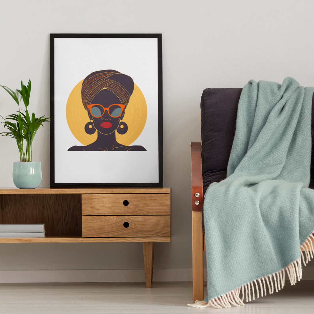 Poster portrait femme africaine chic - Collection Retro Rhapsody - Numydya Posters Décoration, Home, Retro rhapsody