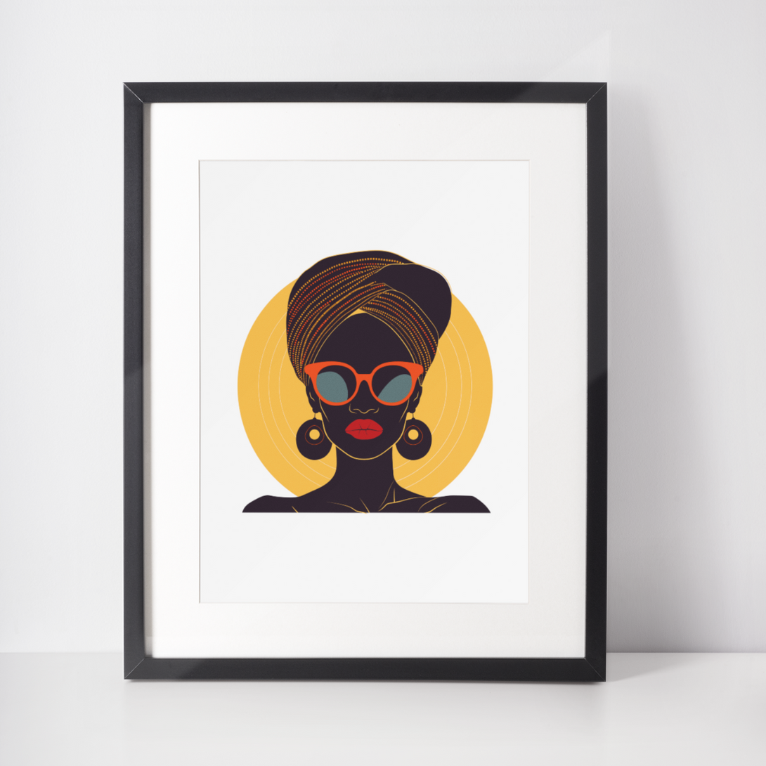 Poster portrait femme africaine chic - Collection Retro Rhapsody - Numydya Posters Décoration, Home, Retro rhapsody