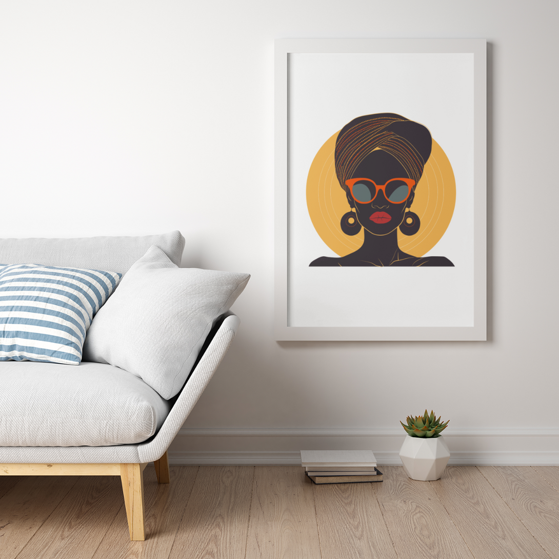 Poster portrait femme africaine chic - Collection Retro Rhapsody - Numydya Posters Décoration, Home, Retro rhapsody