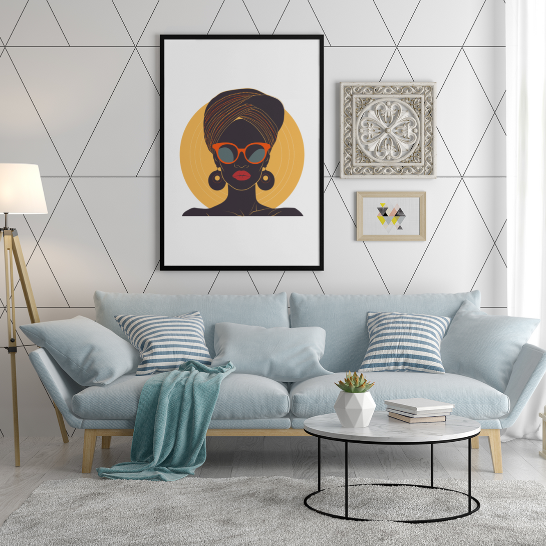 Poster portrait femme africaine chic - Collection Retro Rhapsody - Numydya Posters Décoration, Home, Retro rhapsody