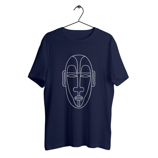 T-shirt unisexe en coton bio - Motif masque africain blanc - Numydya T-shirt Unisexe Femme, Homme, Mask