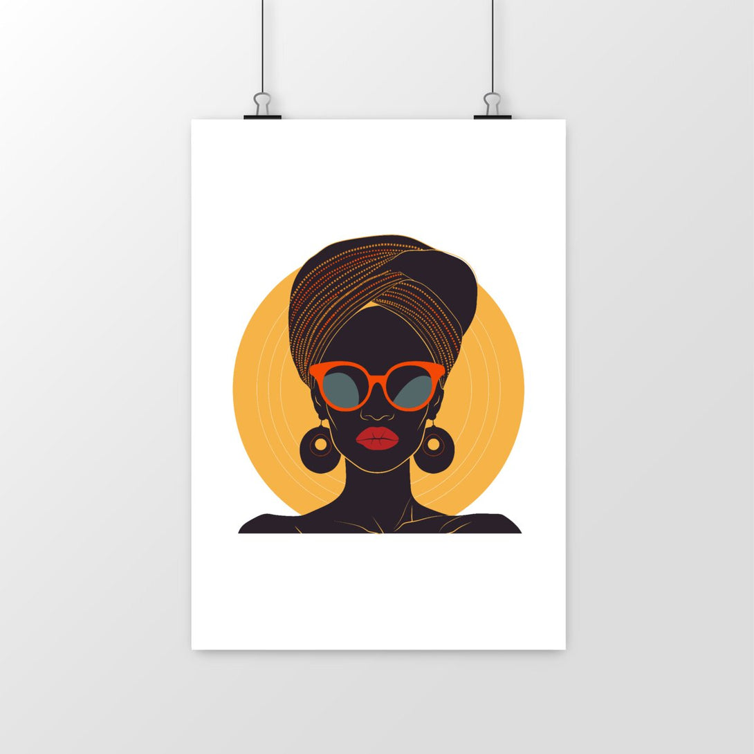 Poster portrait femme africaine chic - Collection Retro Rhapsody - Numydya Posters Décoration, Home, Retro rhapsody