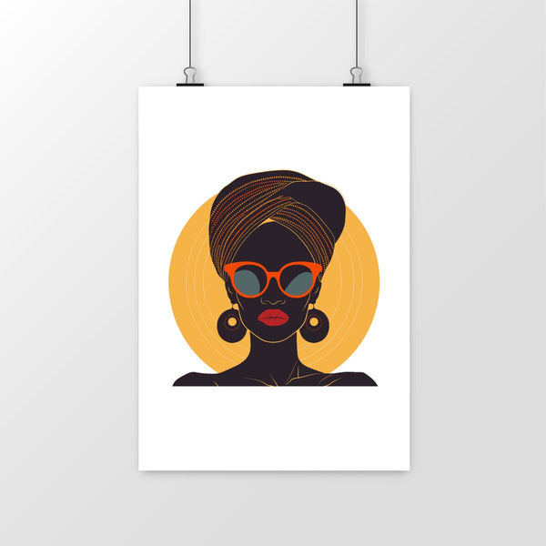 Poster portrait femme africaine chic - Collection Retro Rhapsody - Numydya Posters Décoration, Home, Retro rhapsody