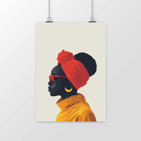 Poster vertical portrait Afro Chic - Collection Mama Africa - Numydya Posters Décoration, Home, Mama Africa